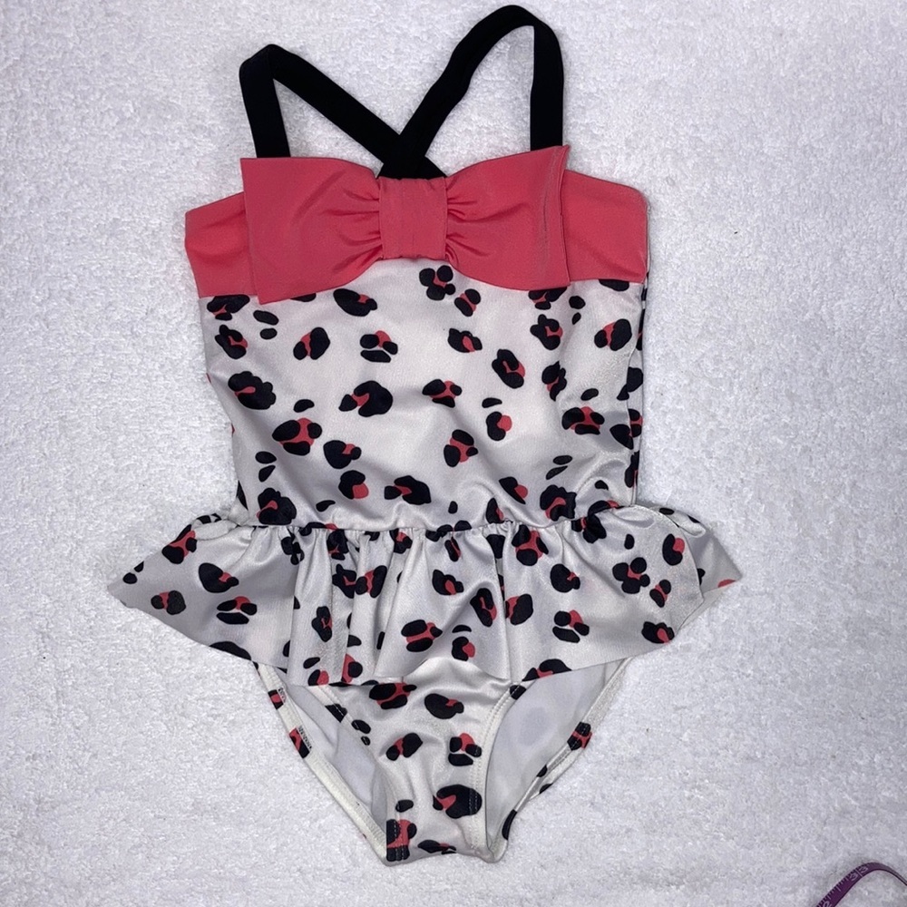 Gymboree 3t leopard print one piece swim suit bathing suit size 3t